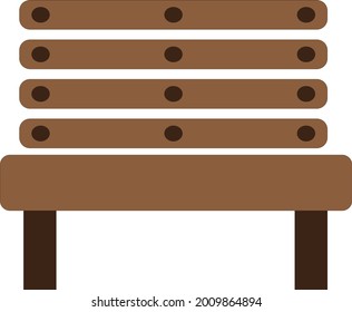A wooden park bench in the park - Illustration, colored vector
