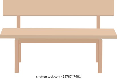 Wooden park bench isolated on white background vector illustration.Garden bench on white background
