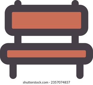 Icono del vector del banco de estacionamiento de madera