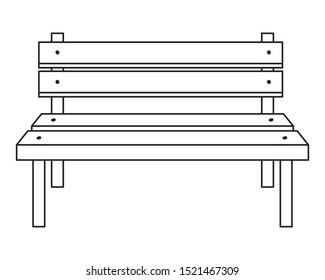 wooden park chair isolated icon vector illustration design