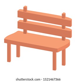 wooden park chair isolated icon vector illustration design