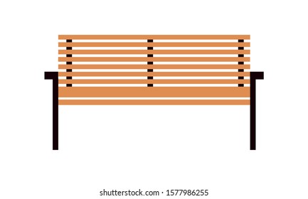 wooden park chair on white background vector illustration design