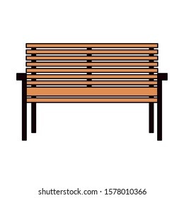 wooden park chair on white background vector illustration design