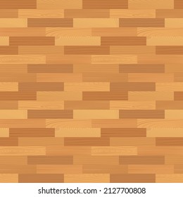 Wooden parquet, floor tile seamless pattern. Light wood grain texture. laminate floor top view. Hardwood court. Timber plank interior design. Oak, walnut, pine materials, realistic vector illustration