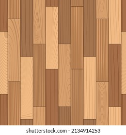 Wooden parquet, floor tile seamless pattern. Light wood grain texture. laminate floor top view. Hardwood court. Timber plank interior design. Oak, walnut, pine materials, realistic vector illustration