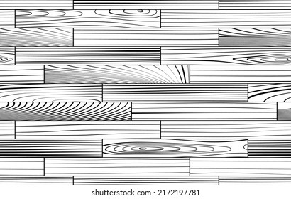 Wooden parquet, seamless parallel overlay pattern. White hardwood zigzag laminate floor. Wood grain texture. Timber interior. Oak, walnut, pine or maple nature materials flat vector illustration