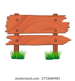 Signo de búsqueda de camino de madera. Tableros rústicos de la muestra de la flecha, Ilustración vectorial aislada plana del borde de la señal de dirección. Tablero de madera de la muestra en blanco