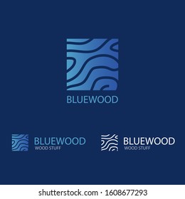 wooden pattern with blue theme logo ideas