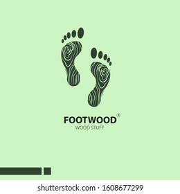 wooden pattern footprint logo ideas