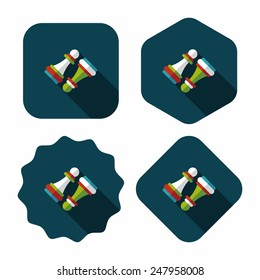 Wooden Pawn Chess flat icon with long shadow,eps10