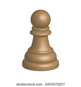 wooden pawn icon, chess piece pawn, vector illustration 