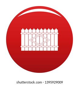 Wooden peak fence icon. Simple illustration of wooden peak fence vector icon for any design red