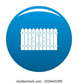Wooden peak fence icon vector blue circle isolated on white background 