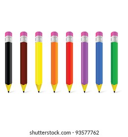 Wooden Pen Eight Color Vector Illustration Stock Vector (Royalty Free ...