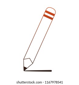 Wooden pencil cartoon red lines