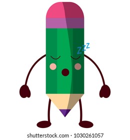wooden pencil cute kawaii cartoon