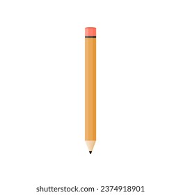wooden pencil flat design vector illustration isolated on white background. vector education illustration, stationery drawing tool isolated - sketch sign symbol