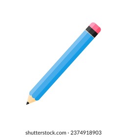 wooden pencil flat design vector illustration isolated on white background. vector education illustration, stationery drawing tool isolated - sketch sign symbol