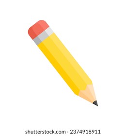 hölzerner Stift, Flachdesign, Vektorgrafik einzeln auf weißem Hintergrund. Vektorgrafik, Schreibtischziehwerkzeug einzeln - Skizzensymbol