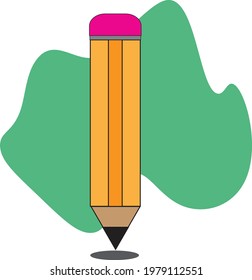 A wooden pencil  - illustration , icon 