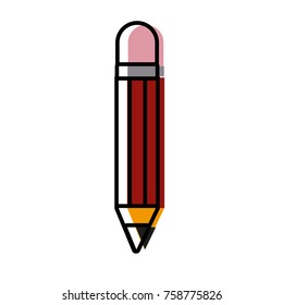 Wooden pencil isolated icon vector illustration graphic design