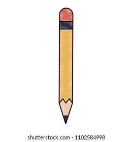 Wooden pencil isolated scribble