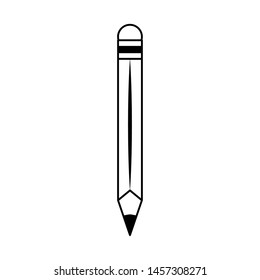 wooden pencil study accesory cartoon vector illustration graphic design