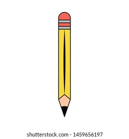 wooden pencil study accesory cartoon vector illustration graphic design