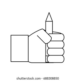 Wooden pencil symbol