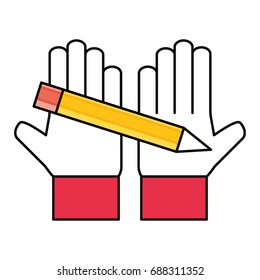 Wooden pencil symbol