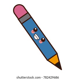 Wooden pencil symbol kawaii cartoon