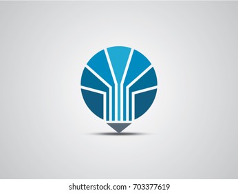 Wooden pencil, vector icon