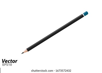 Wooden pencil in vector.Graphite pencil in vector.