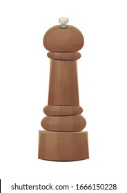 Wooden Pepper Grinder Mill On White Background Vector