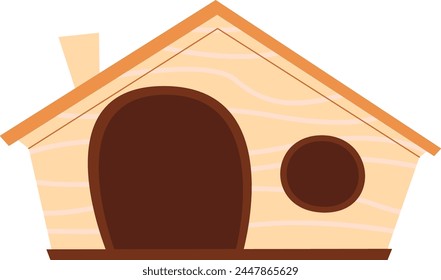 Wooden Pet House Vector Illustration