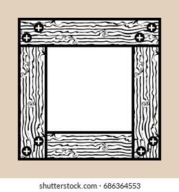 Wooden photo frame black and white