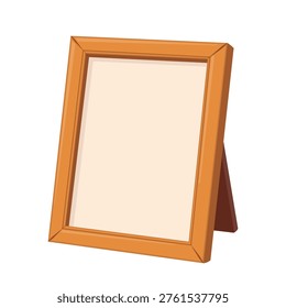 Wooden Photo Frame Cartoon Vector Illustration