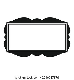 Wooden photo frame icon simple vector. Old object. Empty style