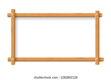 Wooden photo frame template - cartoon style