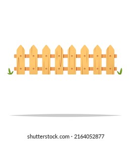 Wooden picket fence vector isolated illustration