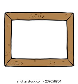 wooden picture frame / cartoon vector and illustration, hand drawn style, isolated on white background.