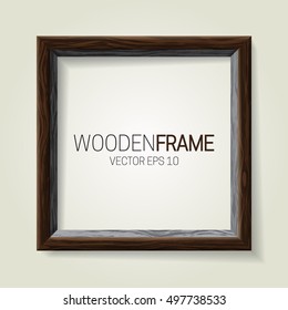 Wooden picture frame. Vector template for your presentations.