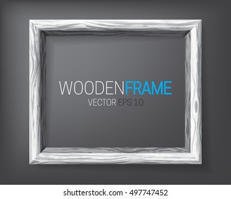 Wooden picture frame. Vector template for your presentations.