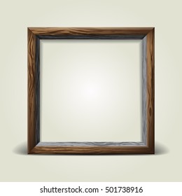 Wooden picture frame. Vector template for your presentations.