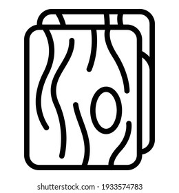 Wooden pieces icon. Outline wooden pieces vector icon for web design isolated on white background