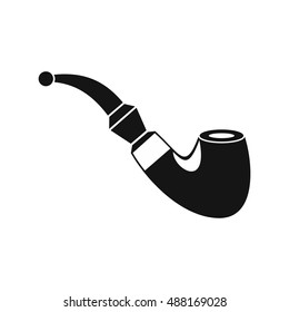 Wooden pipe icon in simple style on a white background vector illustration