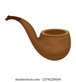 wooden pipe isolated icon