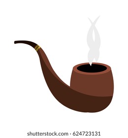 wooden pipe isolated icon