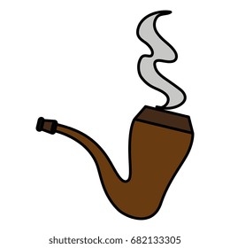 Wooden pipe isolated icon
