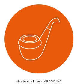 Wooden pipe isolated icon